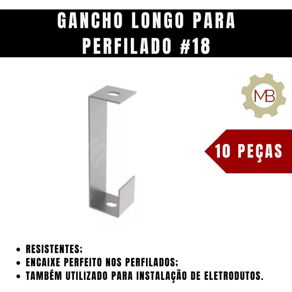 Gancho Longo Para Perfilado Chapa Pe As Shopee Brasil