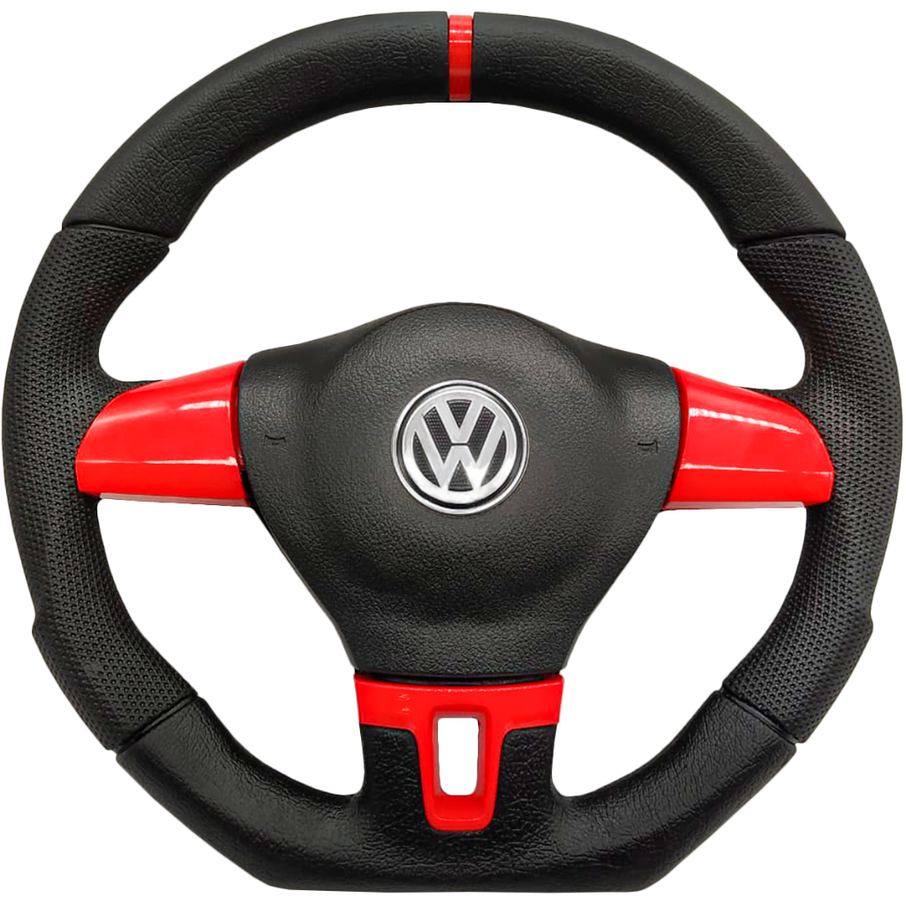 Volante Esportivo Jetta Mkr Vermelho Ferrari Compativel Gol Golf