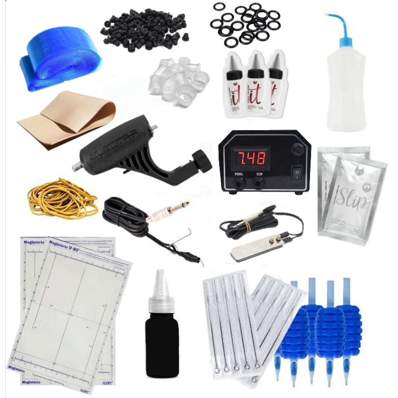 Kit De Tatuagem Iniciante Rotativa Electra Pop Fonte Tattoo