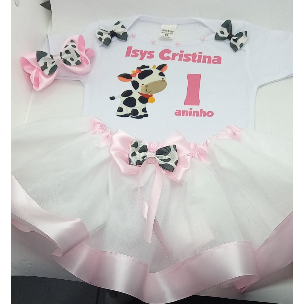 Body Personalizado Para Mesversario Ou Aniversario Saia De Tule E