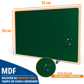 Lousa Quadro Aviso Feltro X Cm Moldura Madeira Alfinete Shopee