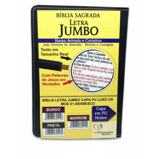 B Blia Sagrada Letra Jumbo Capa Pu Luxo Harpa Arabesco Preta