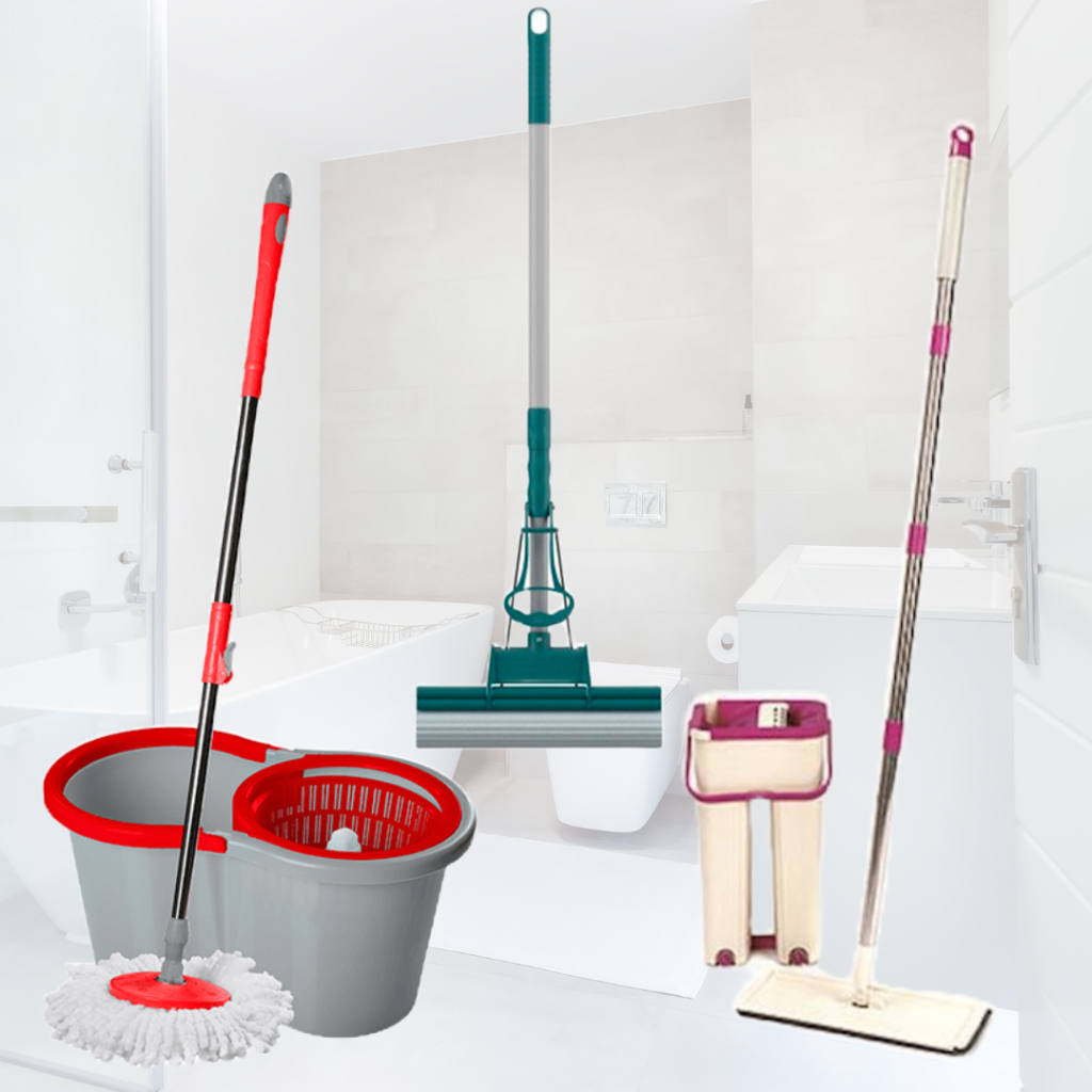 Mop Flat Balde Vassoura Magica Refis Cabo Extensivel Inox Grande