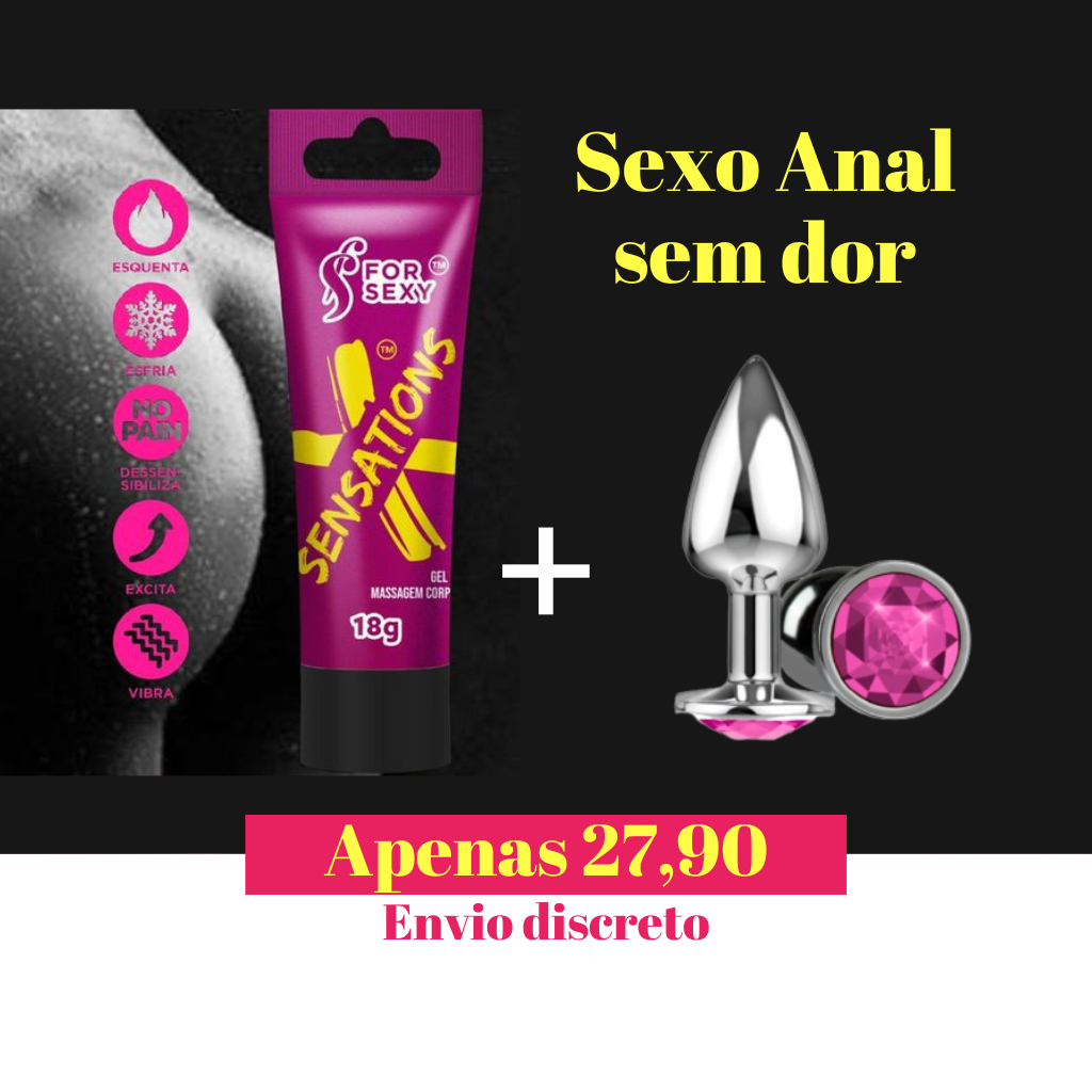 Kit Gel Funcional Lubrificante X Sensations Plug Anal Intenso