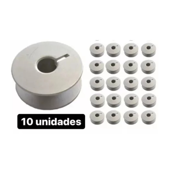 10 Bobinas Carretilha Metal Reta Industrial Costura Textil Shopee Brasil