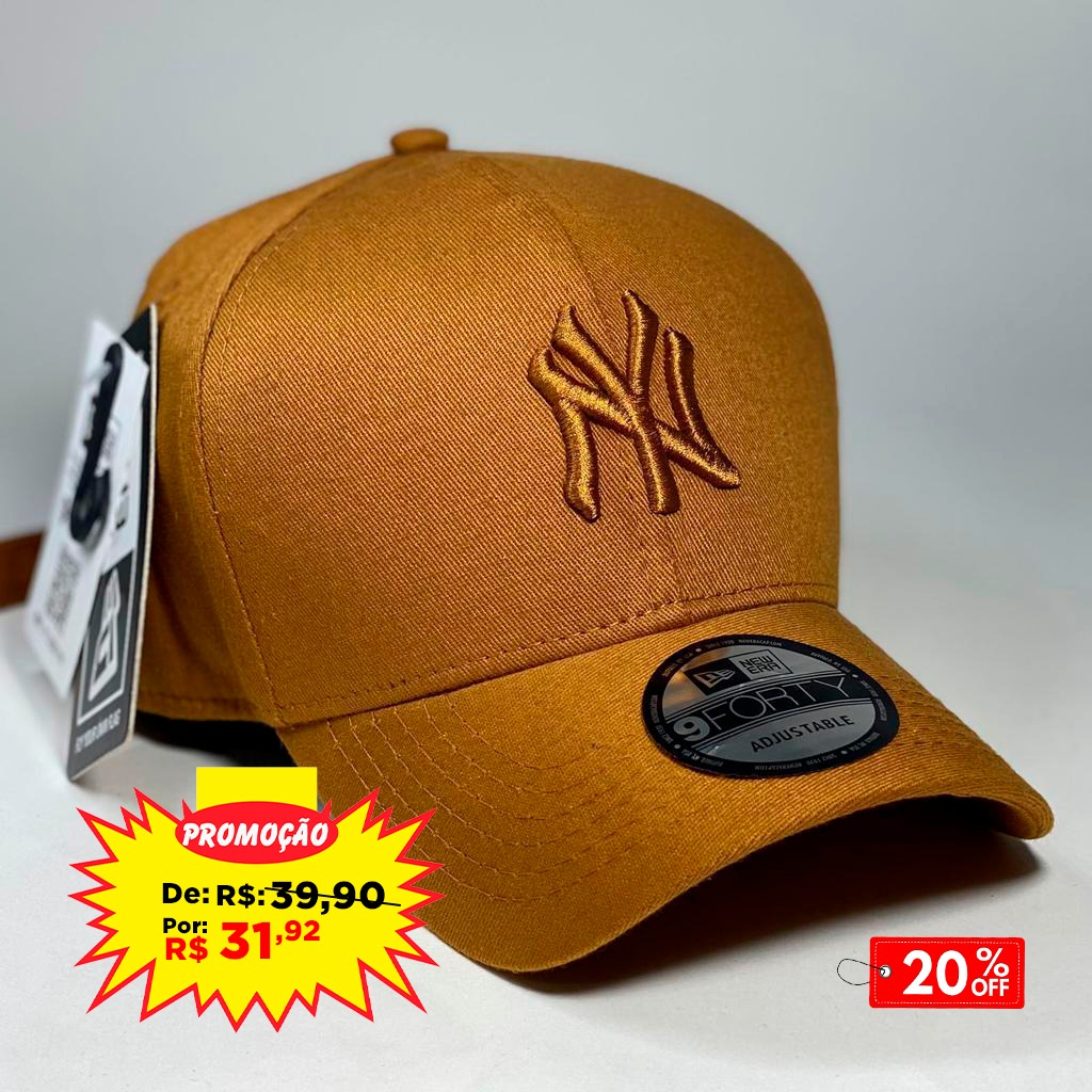 Bone NY New York Yankees Caramelo Unissex Mega Liquidação Envio Já