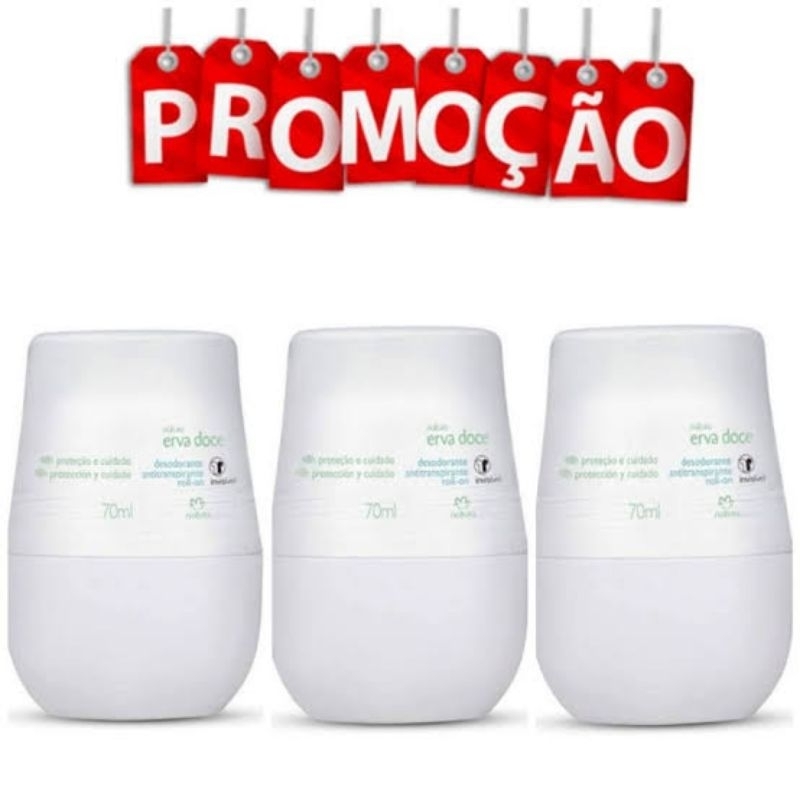 PROMOÇÃO NATURA ERVA DOCE DESODORANTE ROLL ON ANTITRANSPIRANTE Shopee