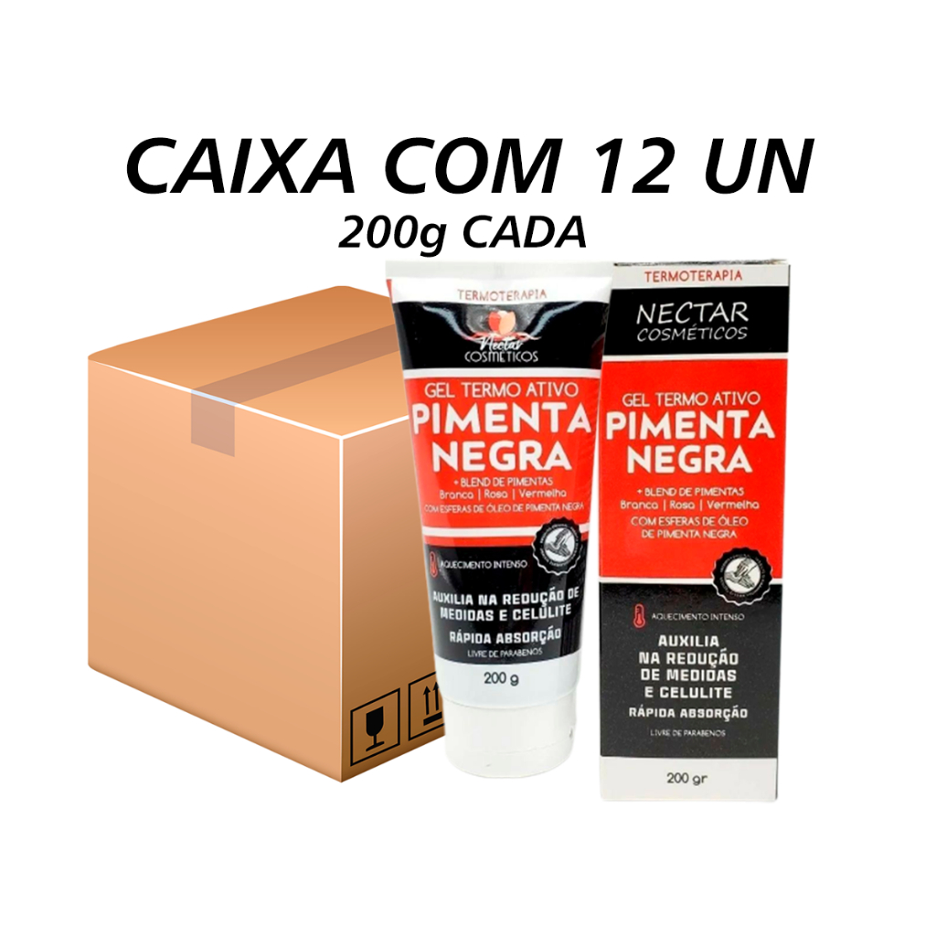 Kit Gel Lipo Redutor Pimenta Negra Nectar G Queima Gordura