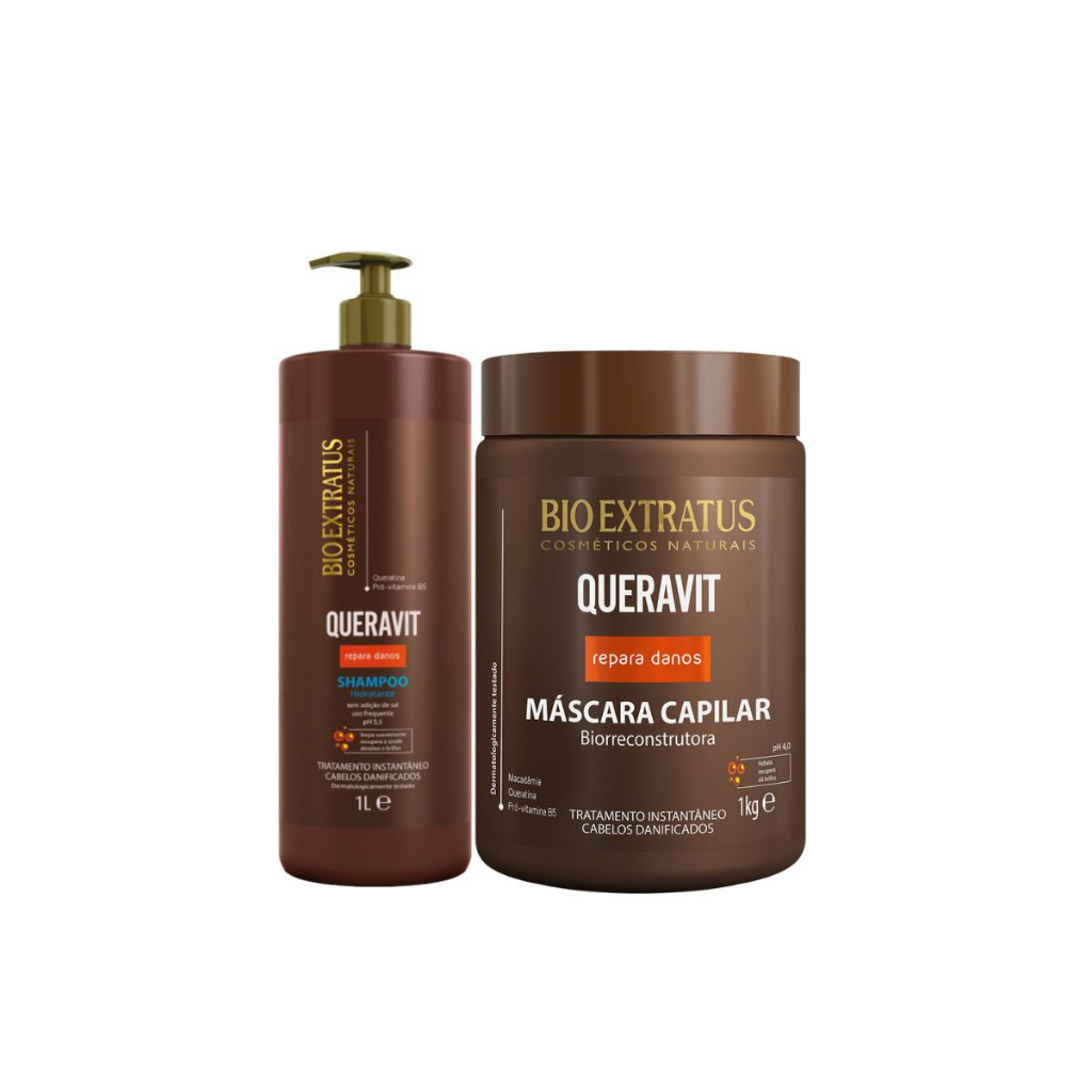 Kit Queravit Reconstrutor Shampoo Hidratante Litro M Scara Kg