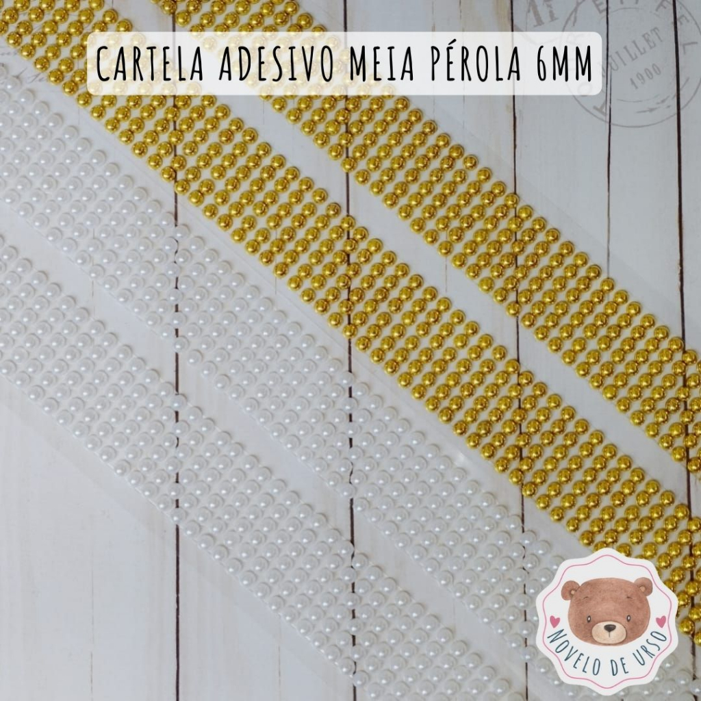 Cartela adesivo Meia Pérola 4mm Shopee Brasil