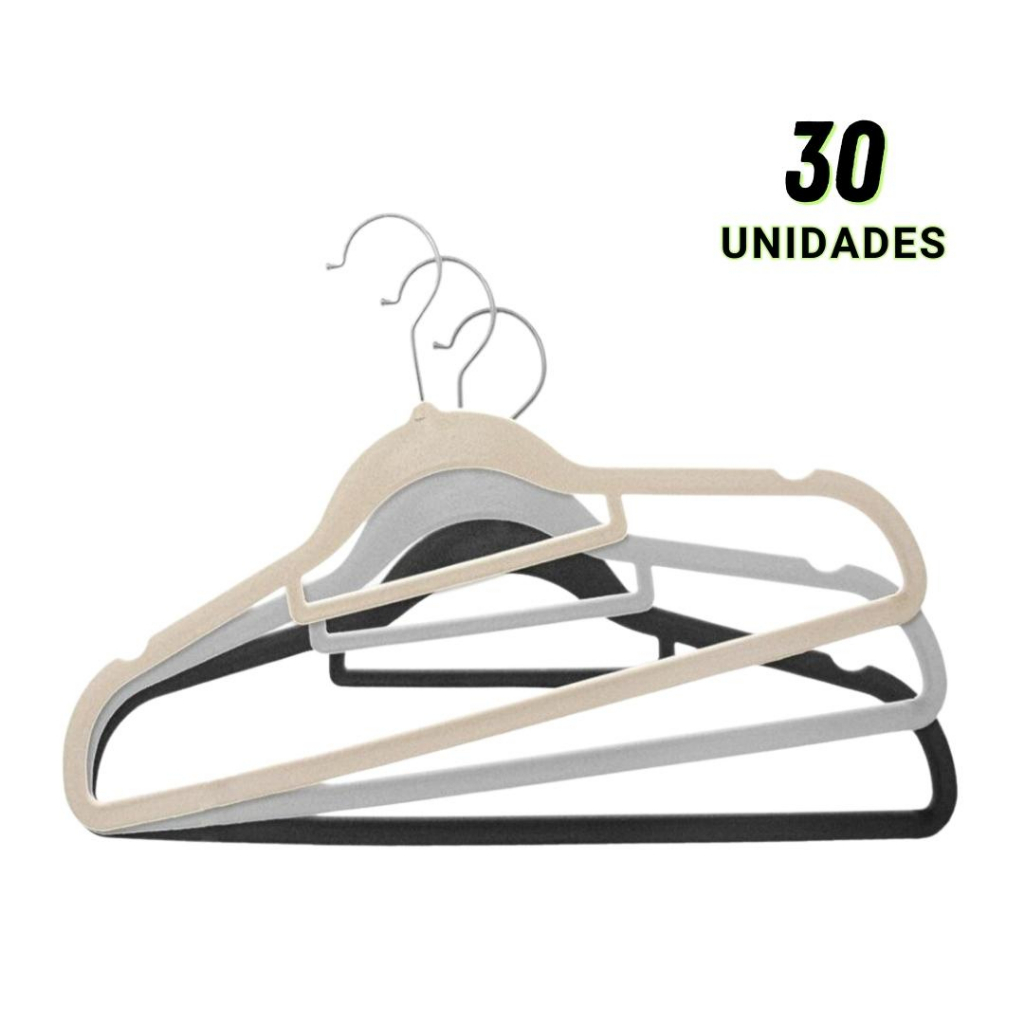 Cabide De Veludo Adulto Slim Kit 30 Unidades Shopee Brasil