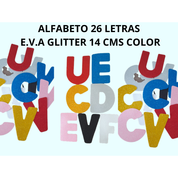 Alfabeto Eva Glitter 26 Letras 14 Cms Shopee Brasil