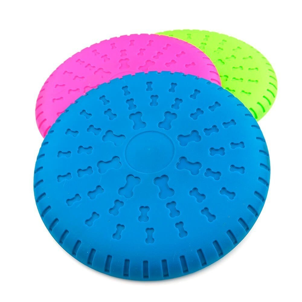 Frisbee Pet Silicone Caes Brinquedo Cachorro Disco Brincadeira Criança