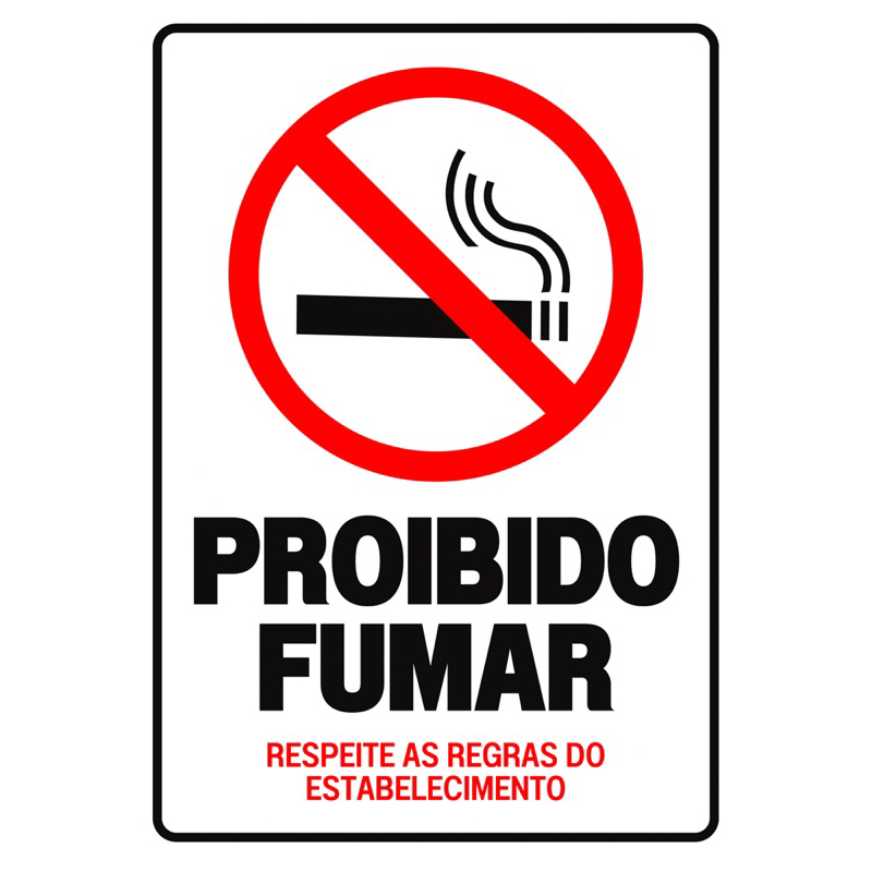 Proibido Fumar placa Sinalização Placa Em PVC Informativa Proibido