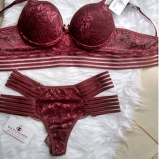 Kit 10 Conjuntos De Lingerie Bojo Sutiã Calcinha Fio Duplo Moda