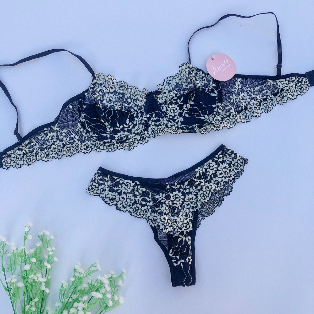 Conjunto Jade Lingerie De Renda Shopee Brasil