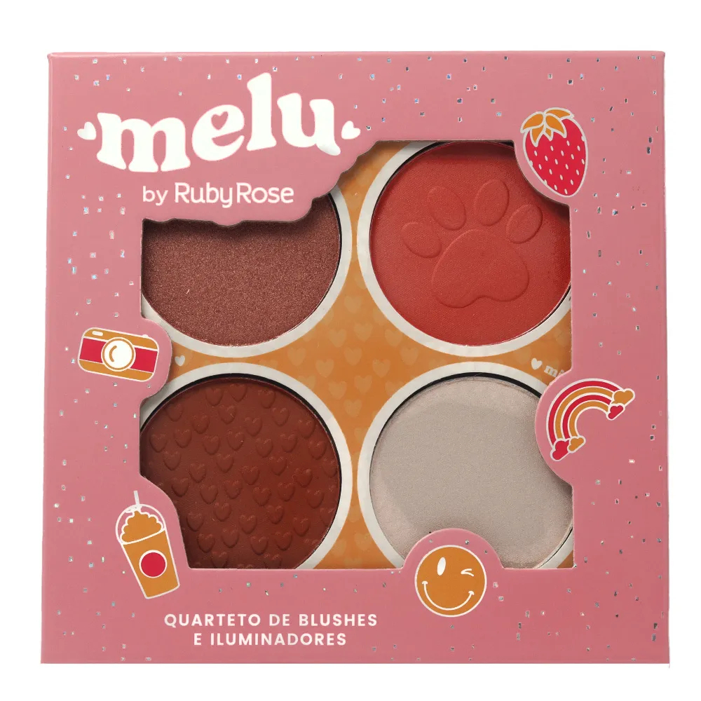 Quarteto De Blush E Iluminador Melu Ruby Rose Shopee Brasil