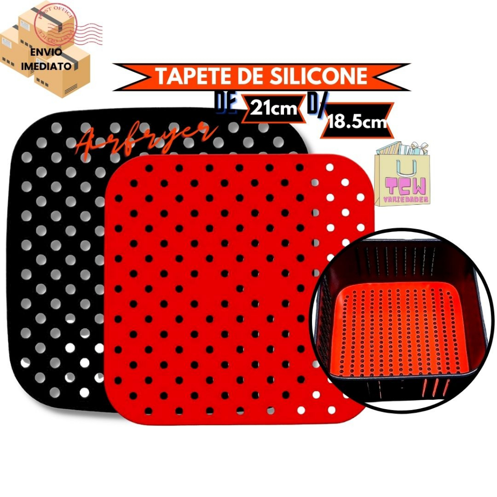 Tapete De Silicone Para Fritadeira Air Fryer Protetor Fundo Grande E