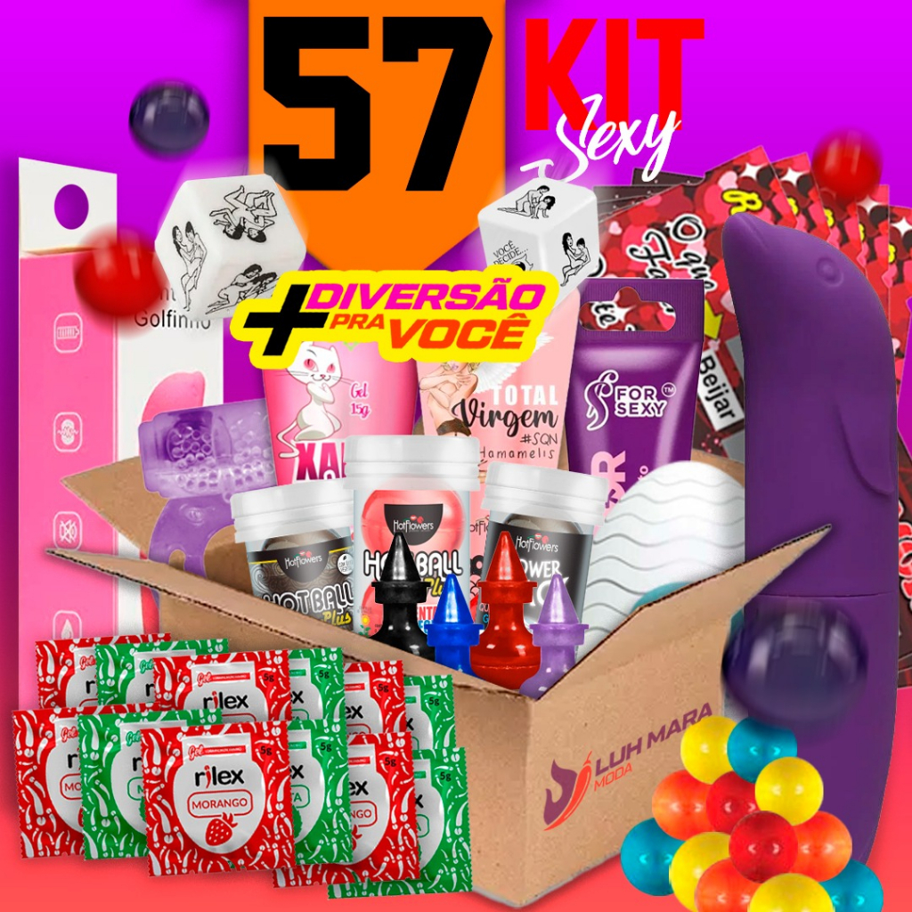 Kit 57 Itens De Sexy Shop Para Casal Embalagem Discreta Dadinho De