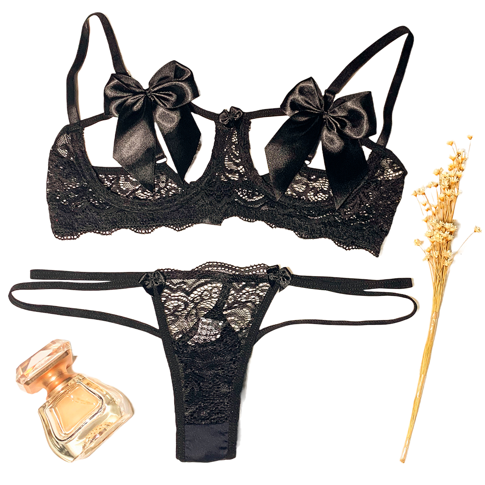 Conjunto Calcinha e Sutiã Renda Sensual Lingerie Sexy Shopee Brasil