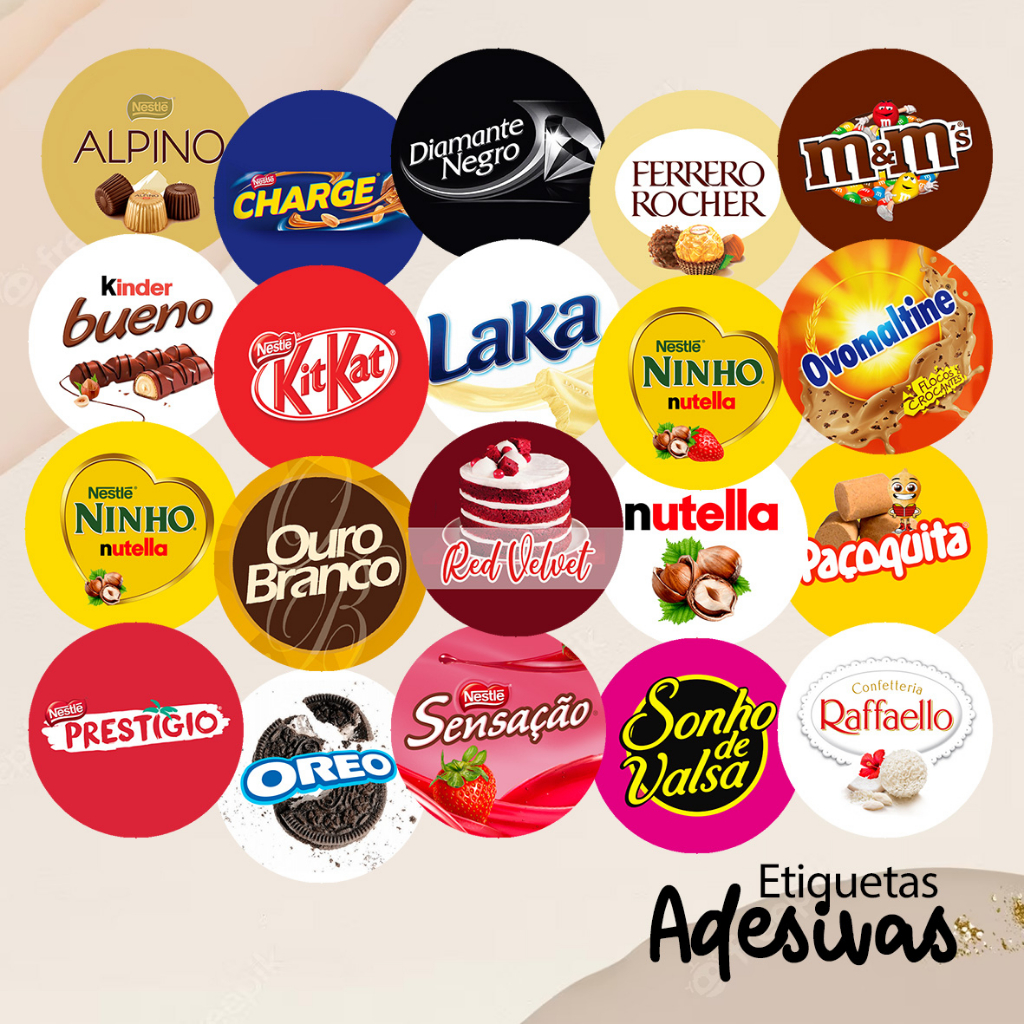 Adesivos Etiquetas Sabores Confeitaria Para Cones Bolos Trufas