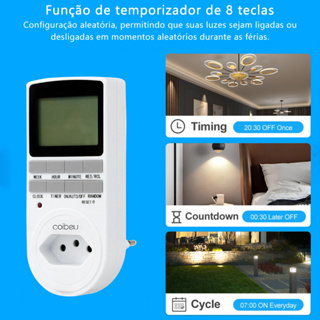 Coibeu Timer Digital E Temporizador Tomada Lcd Programavel Energia