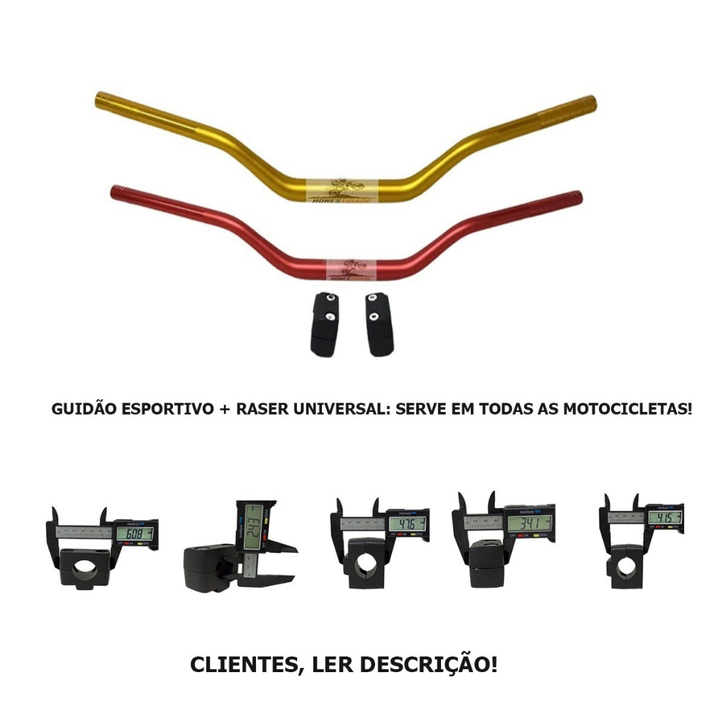 Guidão Esportivo Moto Naked Universal Riser Adaptador 28mm Shopee