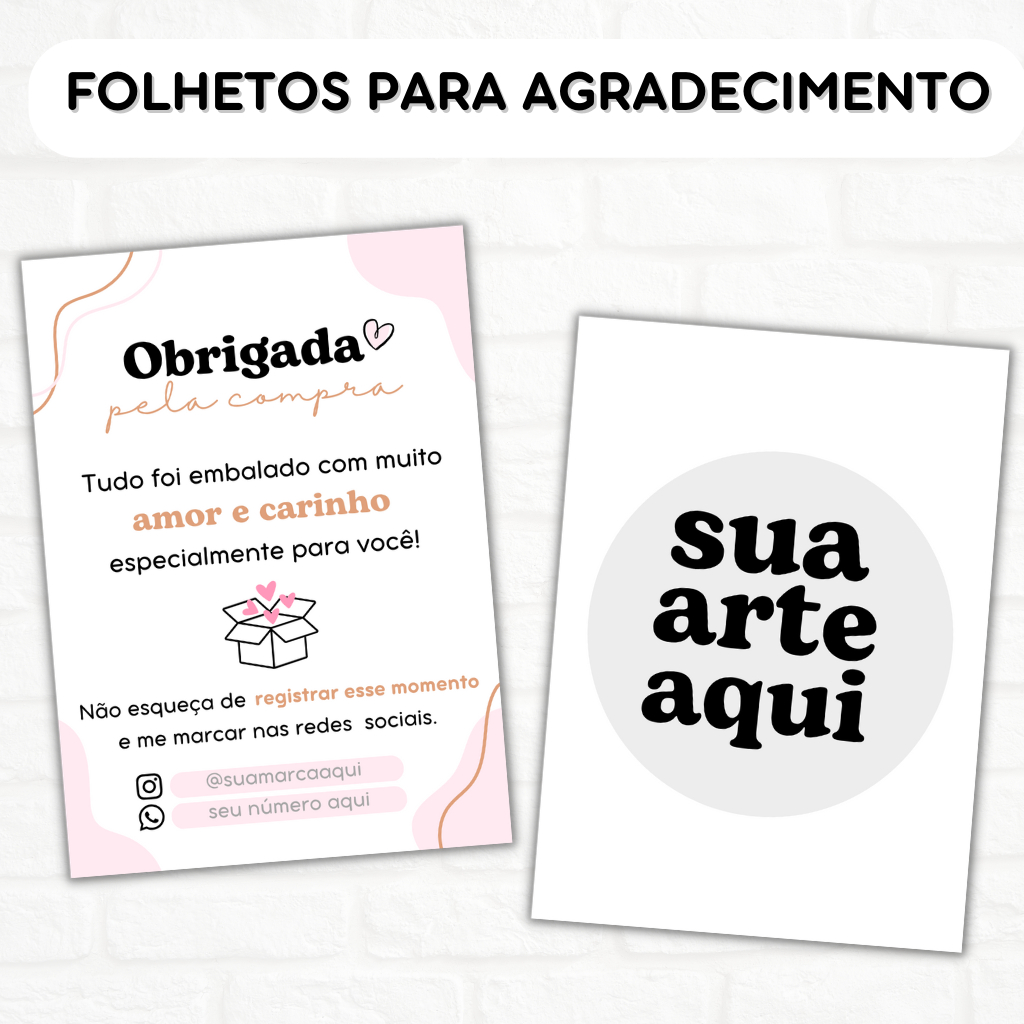 120 Folhetos Para Agradecimento Personalizados Cartinhas Para