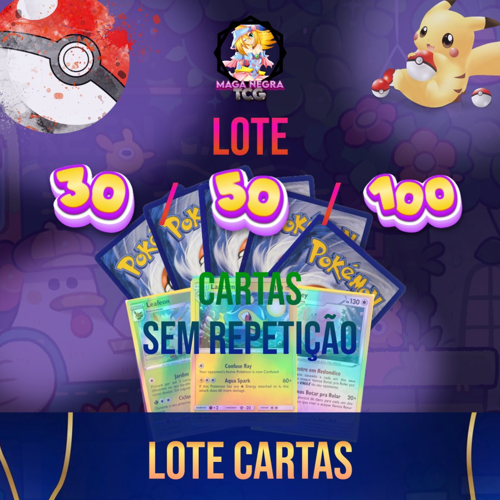 Lote De Cartas Pok Mon Ate Brilhantes Garantidas Sem