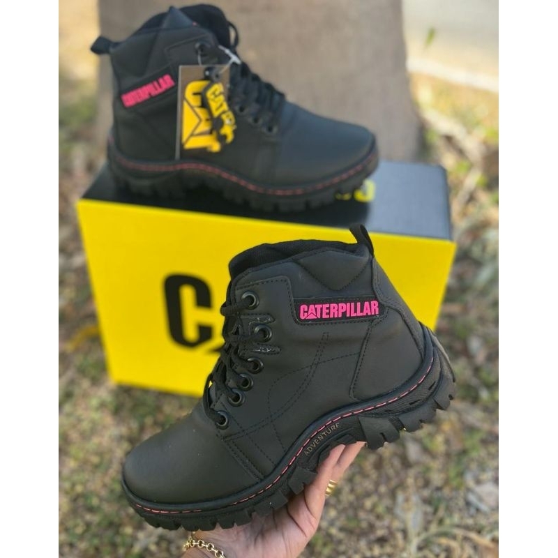 Bota Cat Adventure Couro Nobuck Feminino Coturno Shopee Brasil