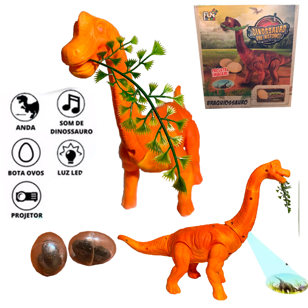 Brinquedo De Dinossauro Que Anda Bota Ovo Faz Som De Dinossauro E Emite