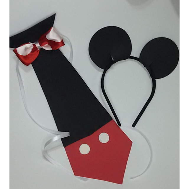 02 Gravatas Mickey E 15 Orelhinhas Em EVA Shopee Brasil