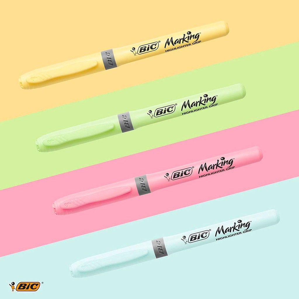 Caneta Marca Texto Bic Marking Cores Pastel Shopee Brasil