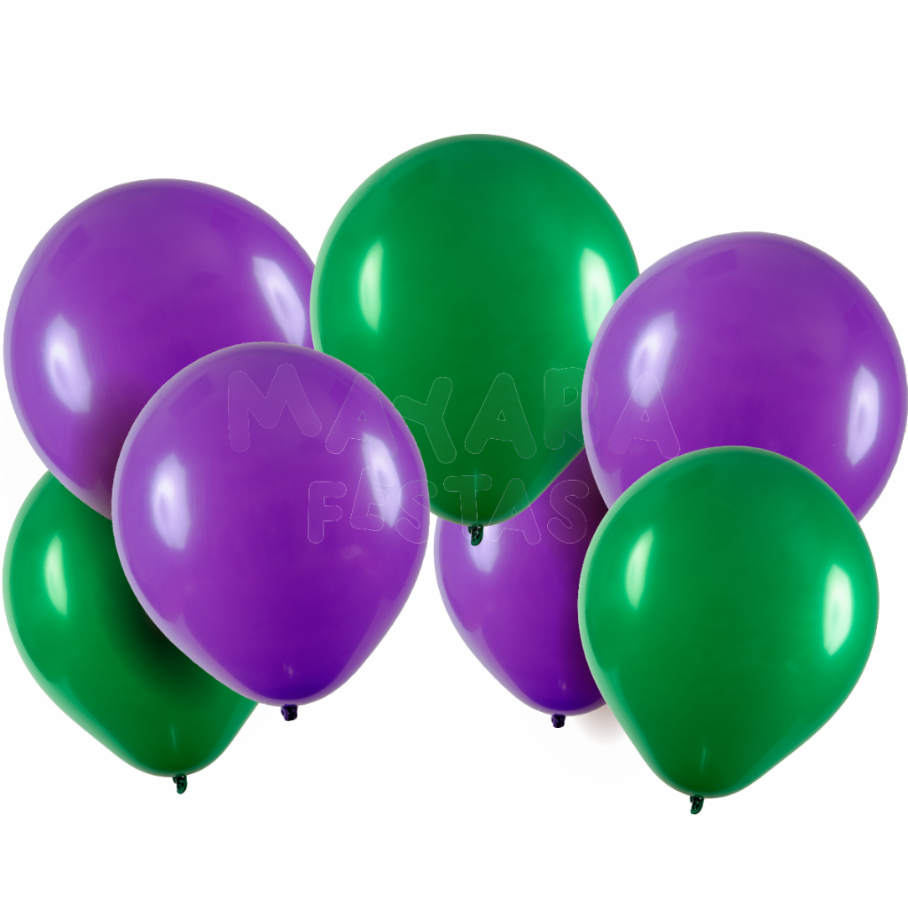 Bal O Bexiga Polegadas Sortido Roxo E Verde Bandeira Bal Es