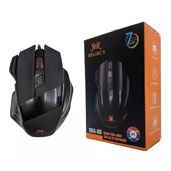 Mouse Gamer Hmaston Led Rgb Relogs Sha Usb Sensor De Dpi