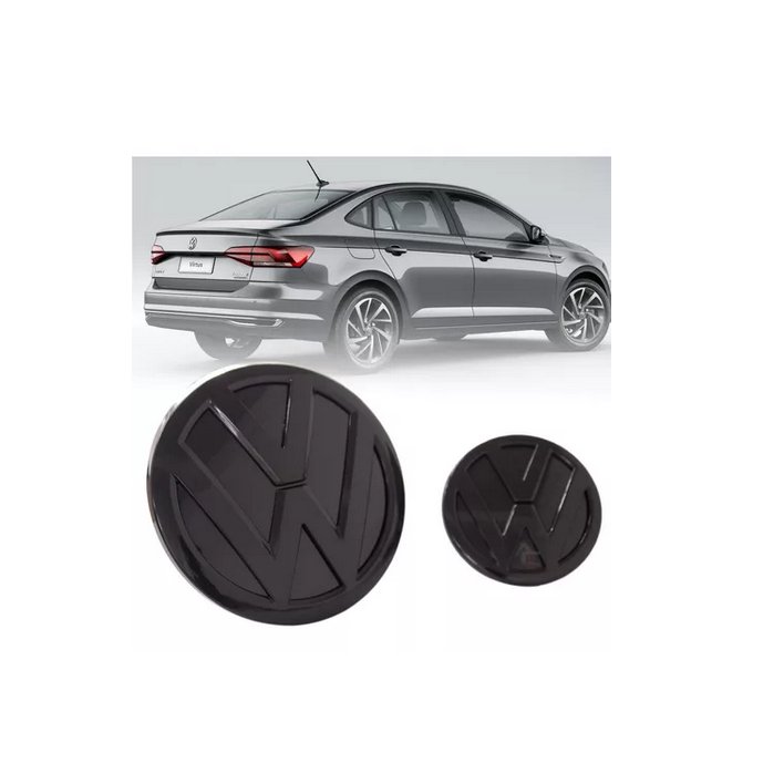 Kit Emblemas Vw Grade Mala Black Virtus Gts Highline Shopee Brasil