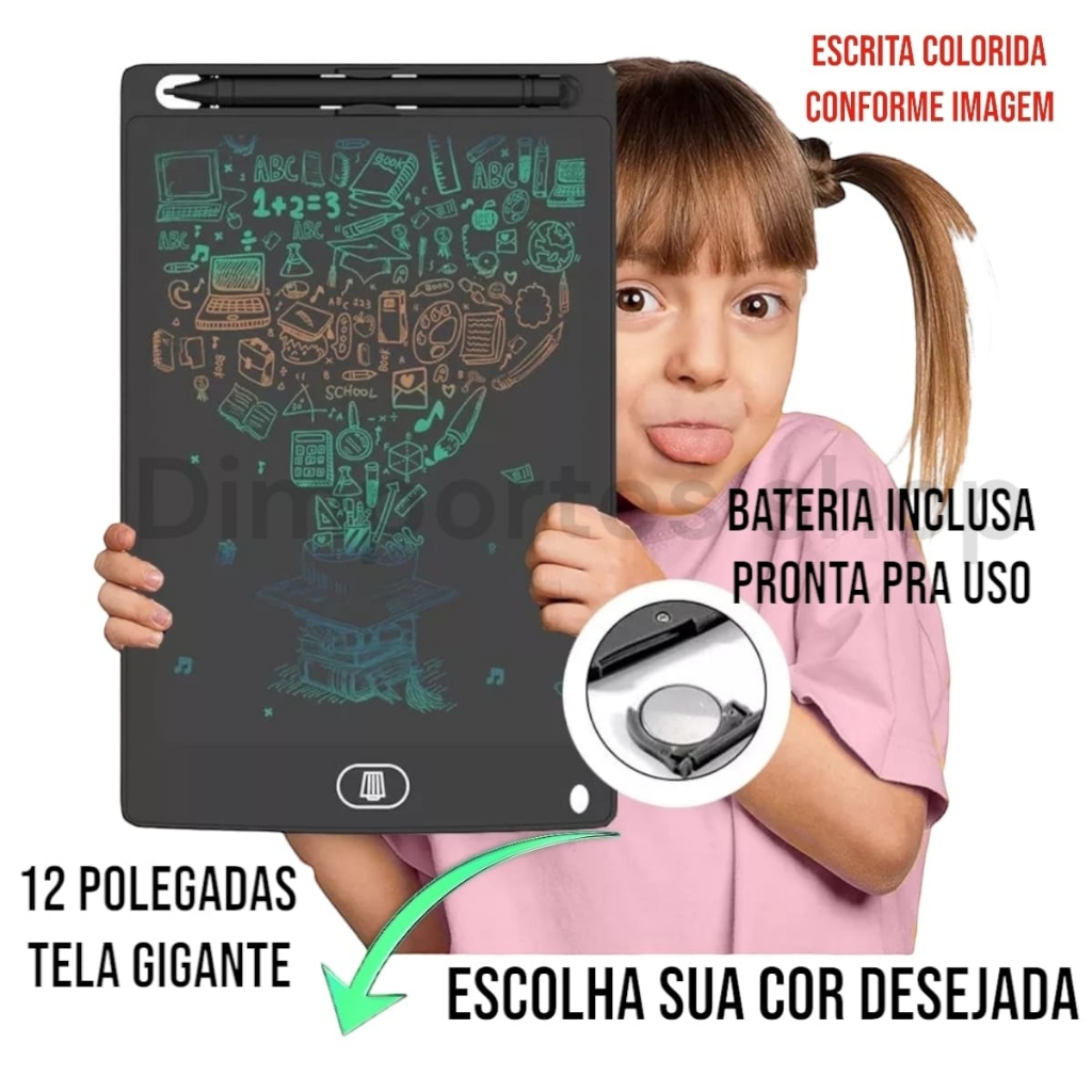 Lousa magica desenho escrita colorido 12 polegadas gigante inquebrável