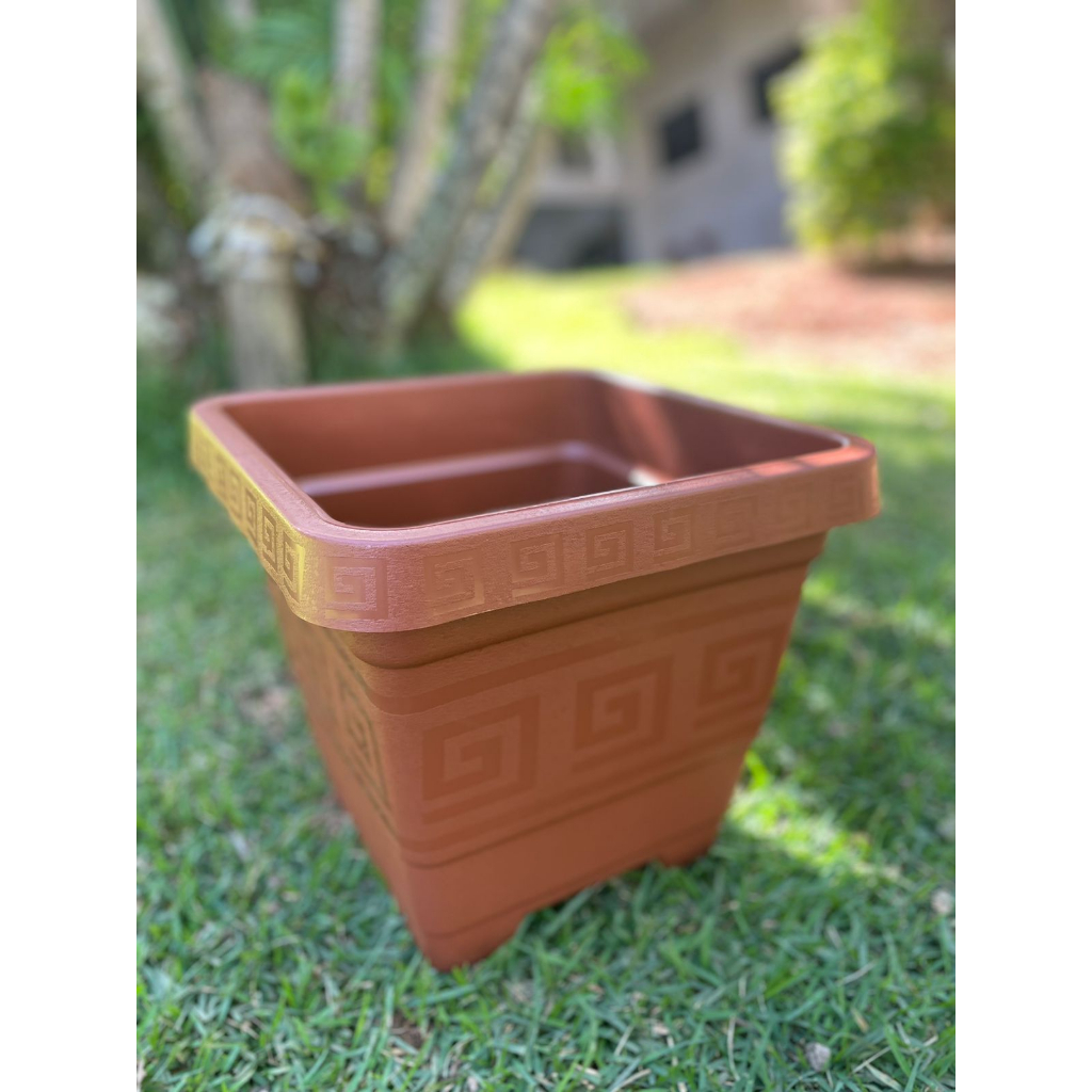 Kit Vasos Grande Terracota Marrom Quadrado Litros Para Jardim