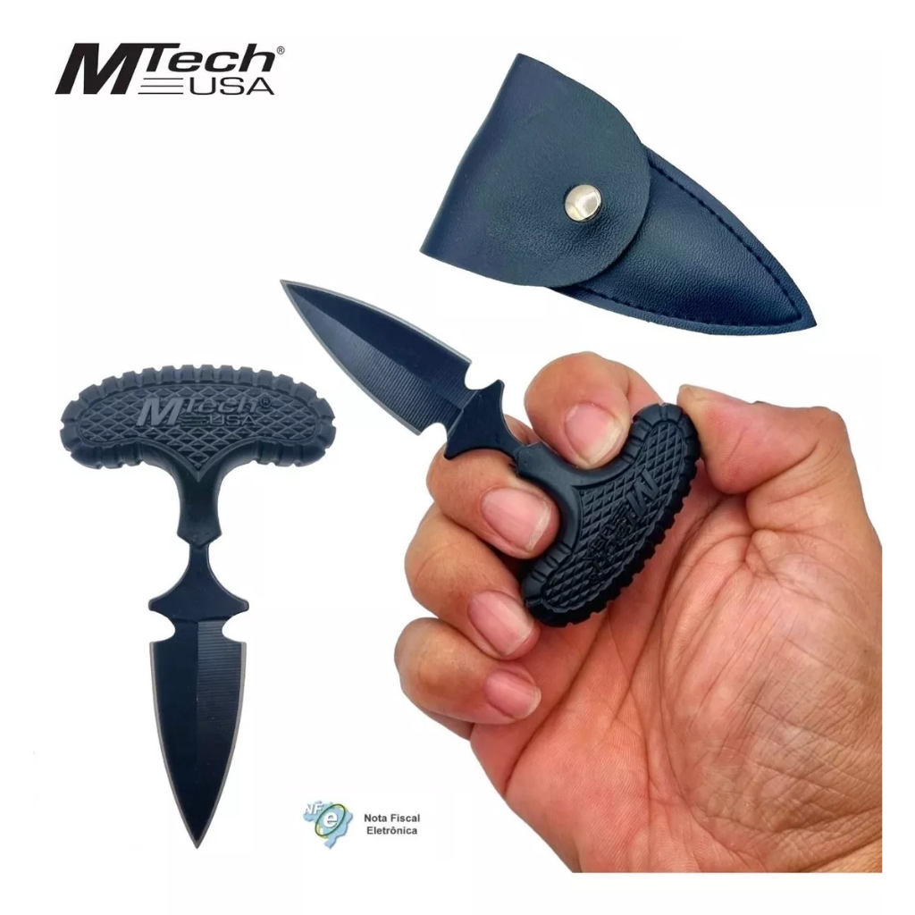 Mini Faca Push T Dagger Mtche Usa Punhal C Bainha Couro Nfe Shopee