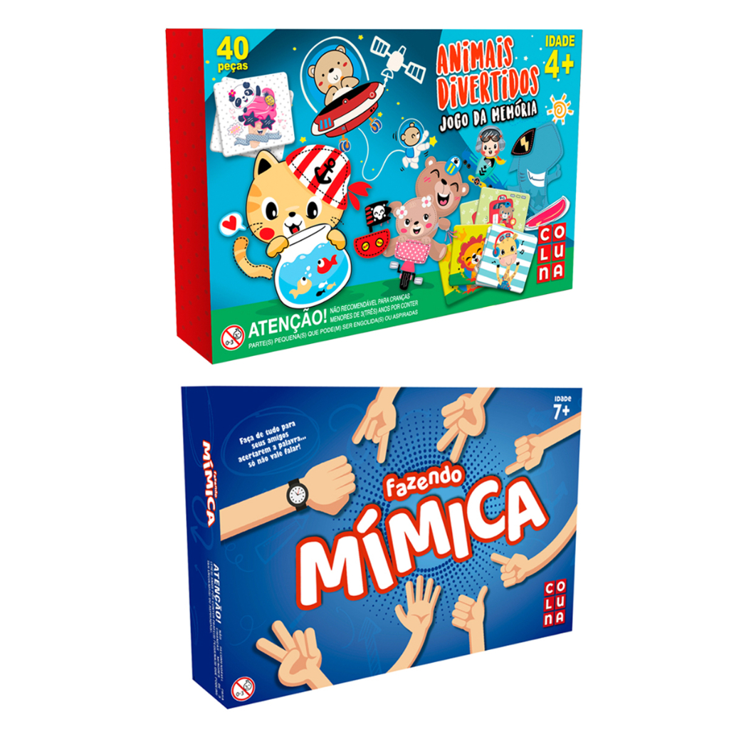 Jogo Da Memoria Animais Divertidos Pe As Fazendo Mimicas Coluna