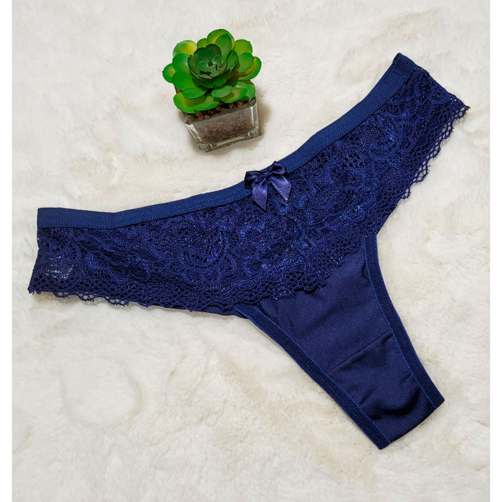 Calcinha Fio Duplo Romantic Renda Frontal Premium Shopee Brasil