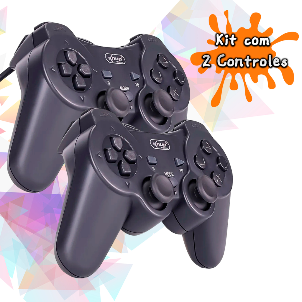 Kit Controle Joystick Dualshock Manete Para Pc Windows