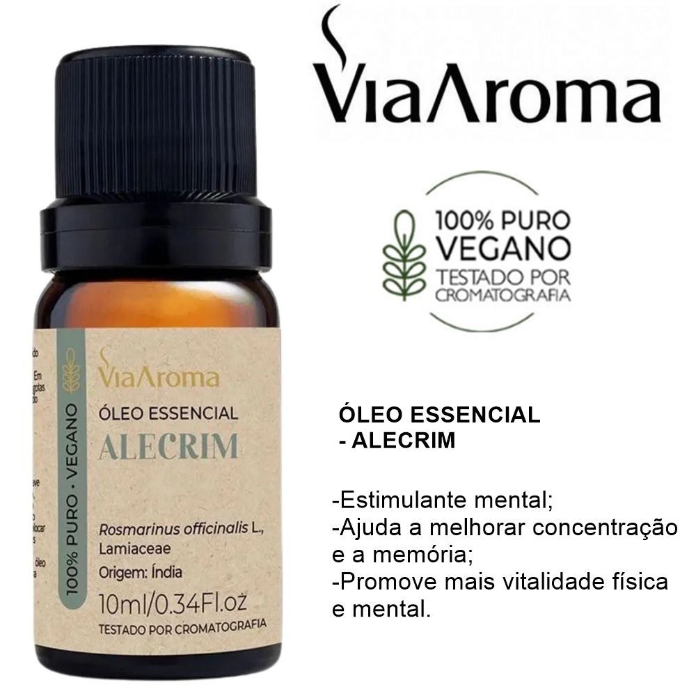 Óleo Essencial ALECRIM Via aroma 100 Natural e Puro para Aromaterapia