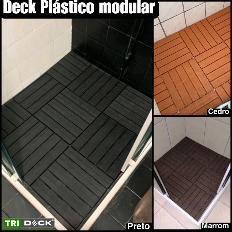 Kit Un Deck Textura Madeira Pl Stico Encaixe Modular Decks Piscina