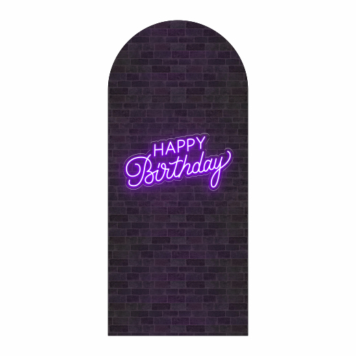 Painel De Festa Romano Sublimado Em Tecido Tema Happy Birthday Em 3D