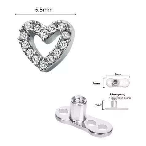 Piercing Microdermal Formato Coração 100 Titânio G23 Shopee Brasil