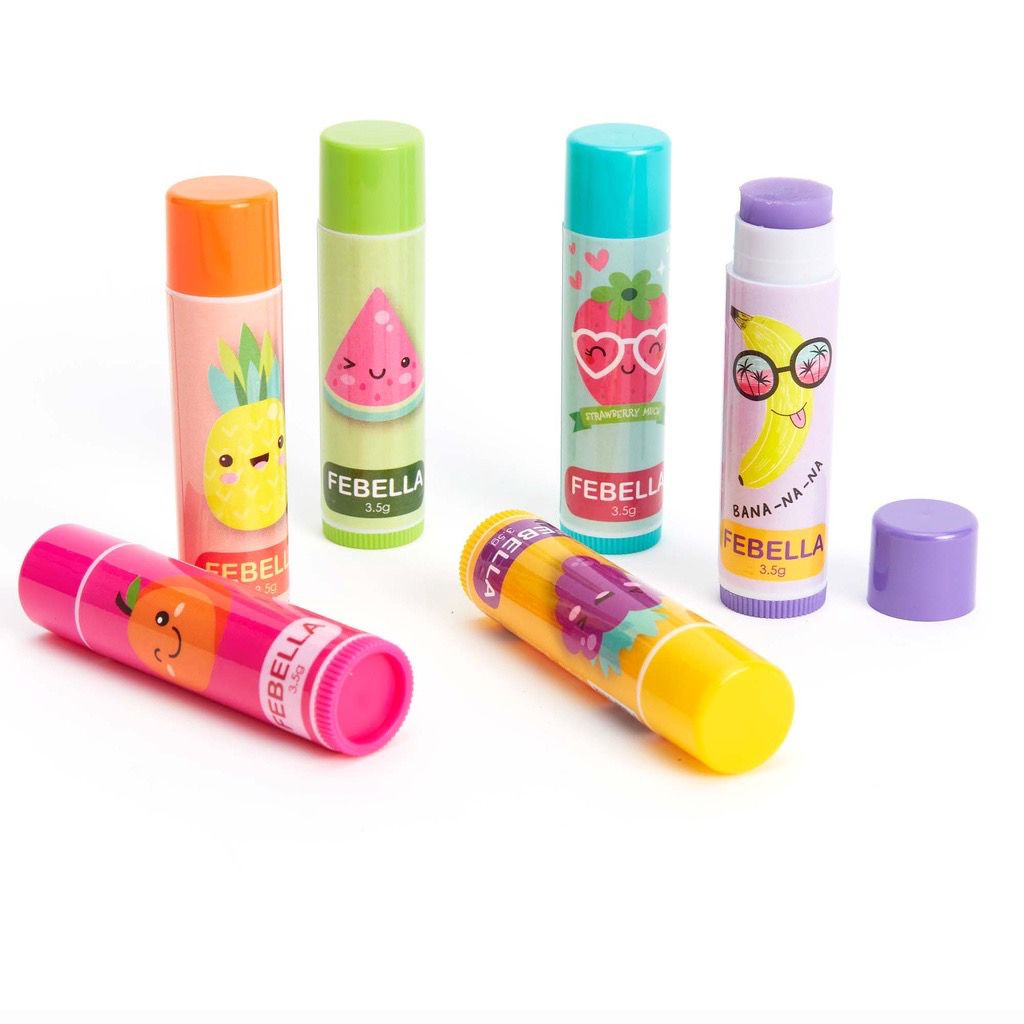 Lip Balm De Frutas Hidratante Labial Brilho Para Boca Febella Lb