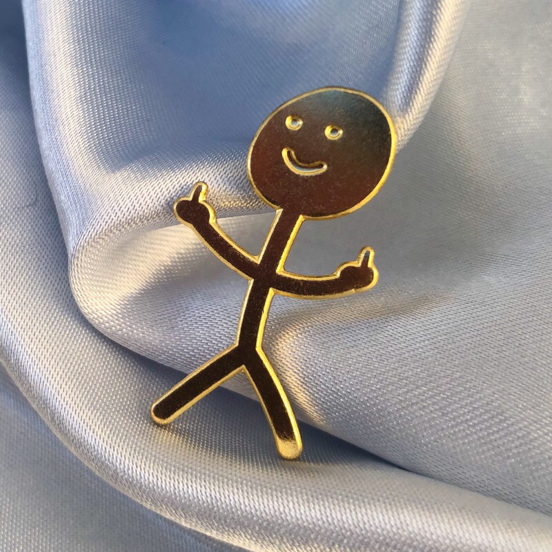 Pin Boneco Palito Fuck You Broche Desenho Homem Dedo Do Meio