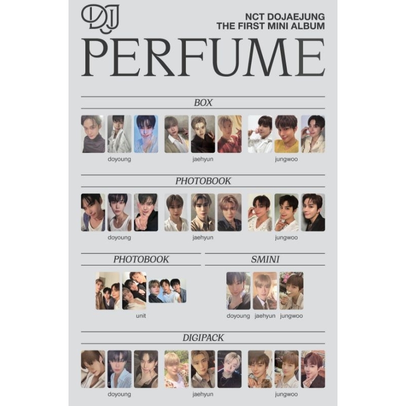 Kit Nct Dojaejung Perfume Fanmade Photocards Apenas Frente Shopee