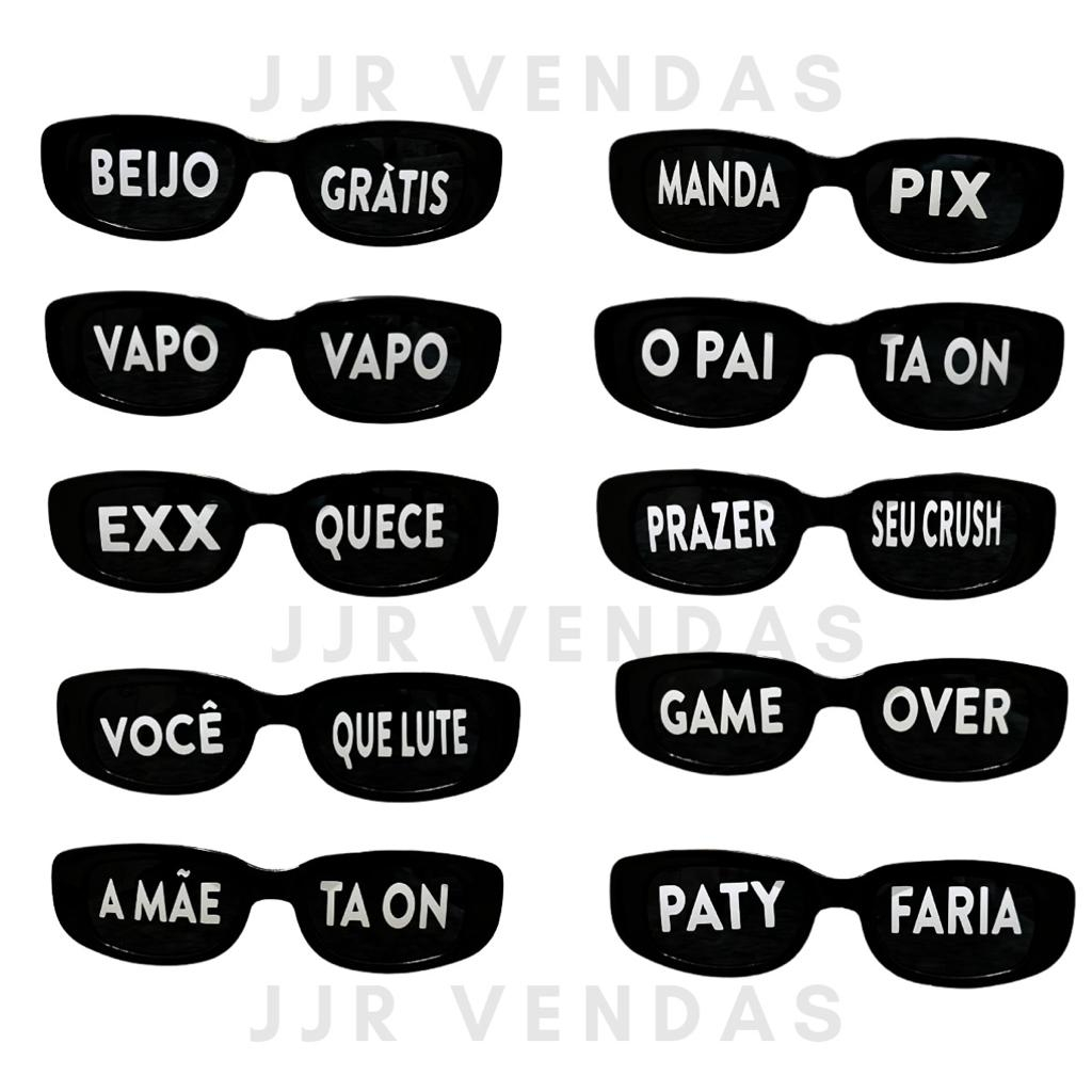 Kit 10 Oculos Vintage Retro Frases Divertidas Balada Festa Shopee Brasil